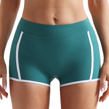 Candy Color Ribbon Pocket Sports Hip Fitness Shorts D010