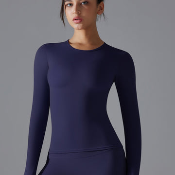 Long Sleeve Slim Fit Elastic Fitness Shape Running Training Top