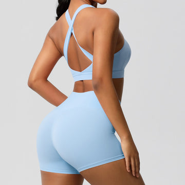 Naked Sports Shock-proof Bra Hip-lifting Shorts Fitness Yoga Set