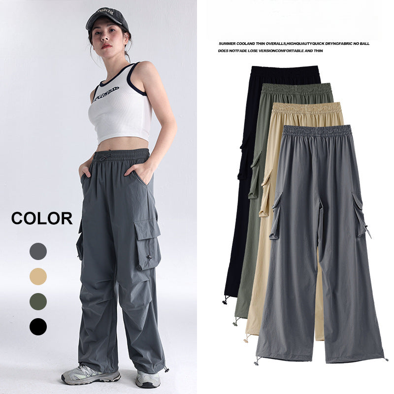 New Quick-drying Wide-leg Cargo Pants V017