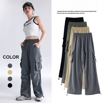 New Quick-drying Wide-leg Cargo Pants V017