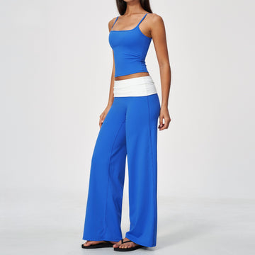 New Contrasting Color High Waist Exercise Quick-drying Fitness Yoga Set 9666