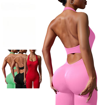 Seamless Sports Hip Lift Backless Jumpsuit S162