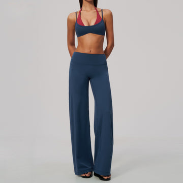 New Contrasting Color Sports Quick-drying Training  Hip-lifting High-waisted Micro-pull Pants Yoga Set 2585