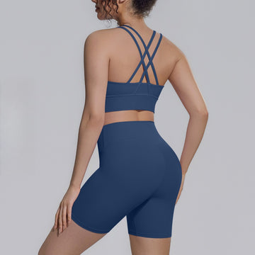 Naked Sports Sexy Beauty Back Bra Shock Absorption Running Fitness Pants Yoga Set