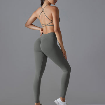 Seamless Sexy Fashion After V Waist Yoga Suit Fitness Set
