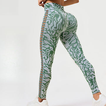 New Hollow Peach Hip Yoga Leggings S238