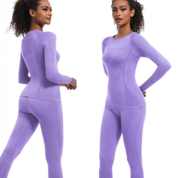 Seamless Knitted Outdoor Cycling Suit Long Sleeve Sculpting Ski Suit