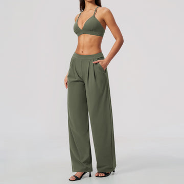 New Cross Back Yoga Bra Outdoor Running Quick-drying Two-piece Set 8793