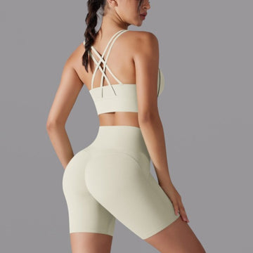 Internet Celebrity High Waist Hip Lift Sports Shorts Fitness Yoga Set