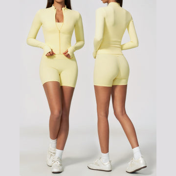 Naked Breathable Slim Pilates Training Suit Three-piece Set 4518