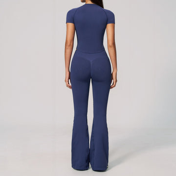 Seamless High Elasticity Sports Quick-Drying Pilates Wide Leg Yoga Suit Set 4535