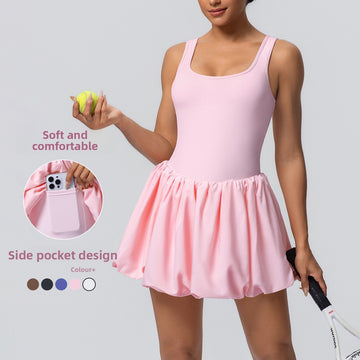 Sexy Back Pocket Leggings Culottes Jumpsuit Tennis Skirt