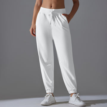 Drape Wide Leg Breathable High Waist Fitness Running Pants