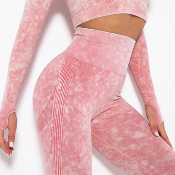 Seamless Water Wash Moisture Wicking Hip Yoga Leggings