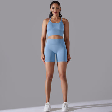Seamless Knitted High Elastic Sports Tight Yoga Clothing Fitness Two-piece Set