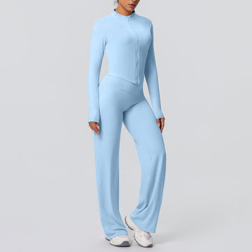 Naked Sports Zipper Long-sleeved Jacket Fitness Clothes Yoga Set