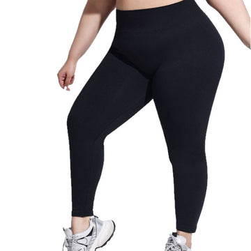 Plus Size Peach Hip Solid Color Yoga Leggings B303