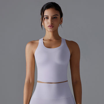 Skin-friendly Nude Breathable Yoga Vest Shockproof Gathering Beautiful Back Sports Bra