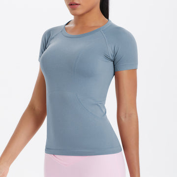 Seamless Quick-Drying Crew Neck Short Sleeve Sports T-Shirt