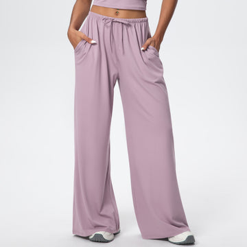 Sports Fitness Pockets Wide Leg Casual Pants