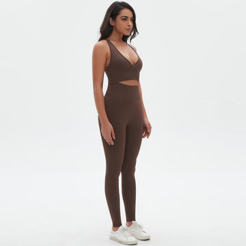 Seamless Cross Bra Peach Leggings Yoga Suit Sports Fitness Set