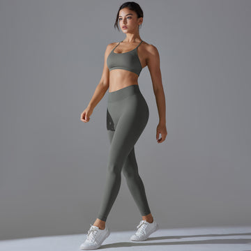 Seamless Sexy Fashion After V Waist Yoga Suit Fitness Set