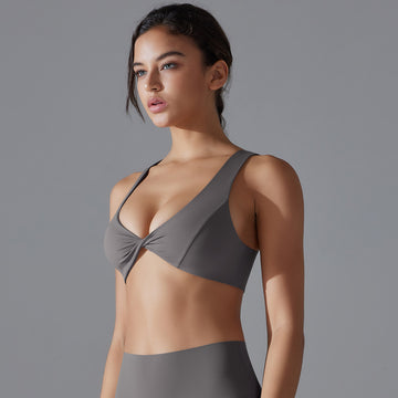 Skin-friendly Nude Feeling Breathable Sexy Shockproof Gathering Yoga Bra
