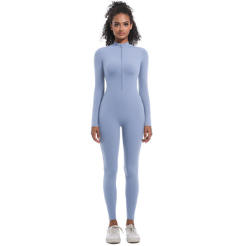 Skin-friendly Nude Long-sleeved Yoga Jumpsuit Sports Exercise Clothes