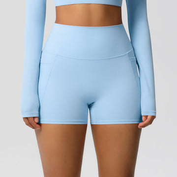 High Waist Belly Pocket Yoga Shorts