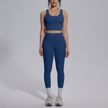 Naked feeling no embarrassment line sports trousers sexy V-neck beautiful back running fitness bra yoga set