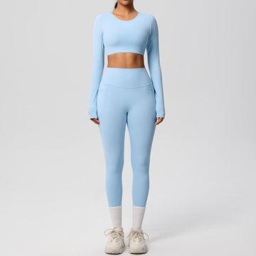 Double-sided Abrasive Breathable High Elastic Tight Yoga Set