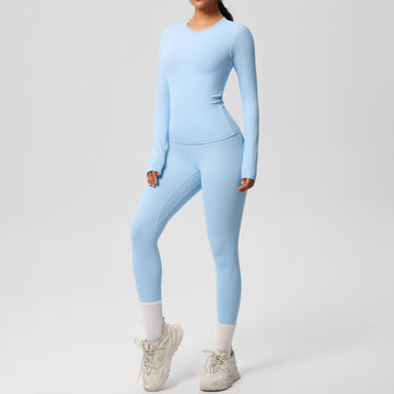 Quick-drying Nude Skin-friendly Tight Long-sleeved Yoga Set