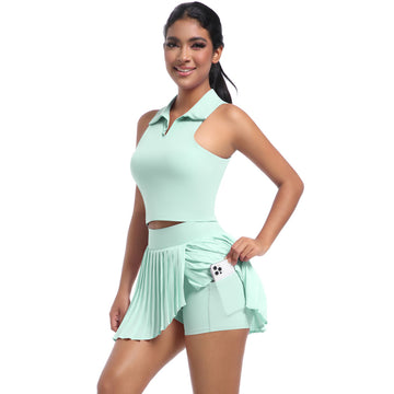 Summer Outdoor Casual T-shirt Running Sports Yoga Fitness Suit Set Naked Tennis Suit