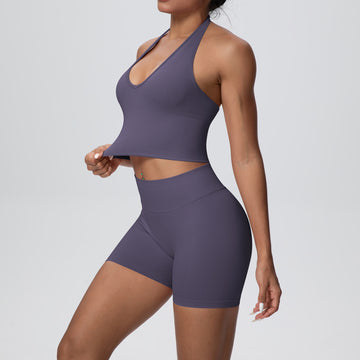 Seamless Knitted High Waist Hip Lift Shorts Sports Yoga Kit
