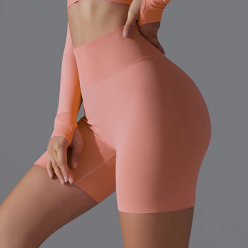Seamless Knitted High Waist Hip Lift Fitness Shorts Peach Hip Yoga Three-Point Shorts