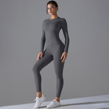 Naked Skin-friendly Long-sleeved Yoga Clothes High-intensity Fitness Clothes