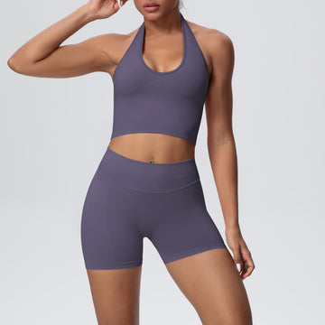 Seamless Knitted High Waist Hip Lift Shorts Sports Yoga Kit