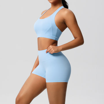 Naked Sports Shock-proof Bra Hip-lifting Shorts Fitness Yoga Set