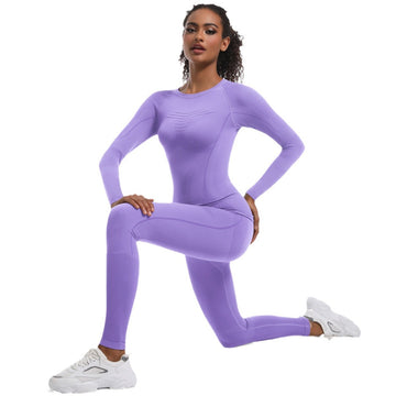 Seamless Knitted Outdoor Cycling Suit Long Sleeve Sculpting Ski Suit
