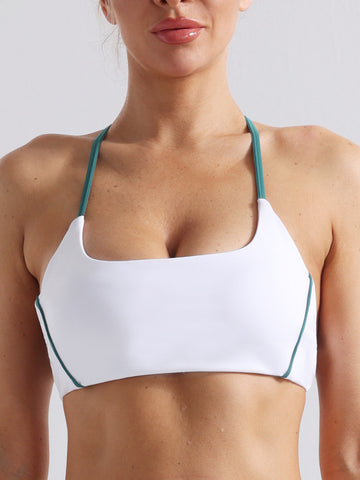 Naked Contrasting Colors Sexy Yoga Tennis Skirt Fitness Set D010