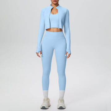 Neck Bra Fitness Clothes Yoga Three-piece Set