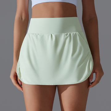 High Waist and Thin Fake Two-piece Culottes Sunscreen Tennis Skirt