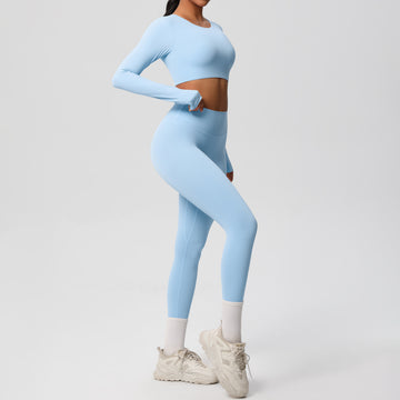 Skin-friendly Breathable Long-sleeve Slimming Fitness Yoga Set