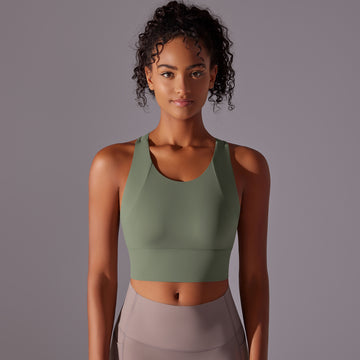High-strength Shockproof Fixed Cup Integrated Yoga Suit Vest Fitness Bra