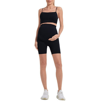 Seamless Threaded Maternity Yoga Leggings Five-Point Pants B306