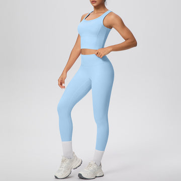 Skin-friendly Nude Breathable Slim-fit Sports Vest Yoga Set