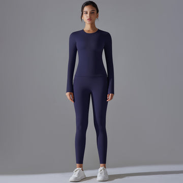 Winter Long-sleeved Yoga Clothes High-intensity Fitness Clothes Pilates Running Sports Set