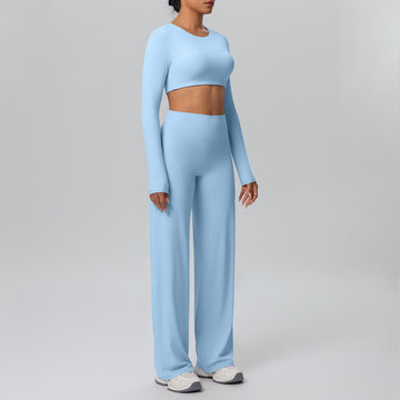 Naked Sports Long Sleeves Chest Pad Top Yoga Set