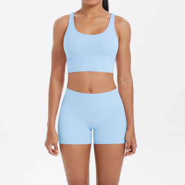 Naked Feeling No Embarrassment Line Sports Shorts Sexy Shoulder Straps Beautiful Back Fitness Yoga Set